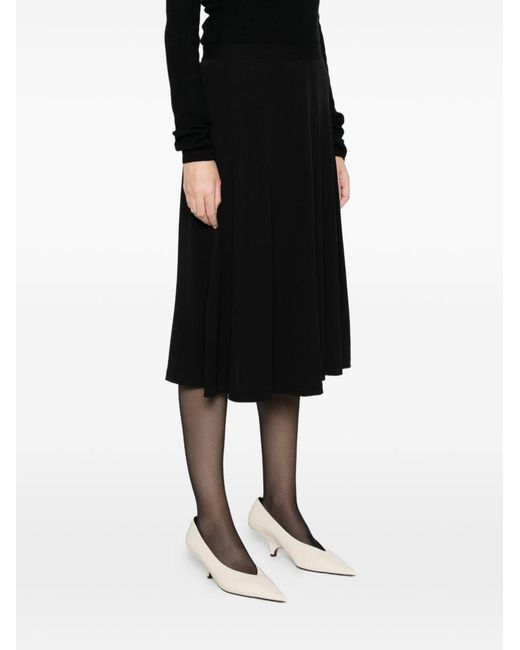 Totême Black Fluid Midi Skirt