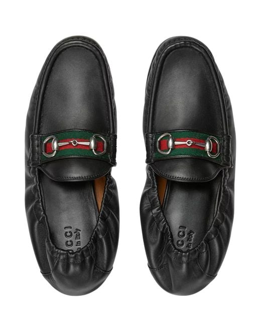 Gucci Black Horsebit 1953 Leather Loafers for men