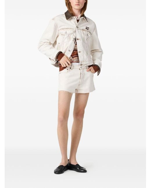 Miu Miu Natural Denim Cotton Shorts