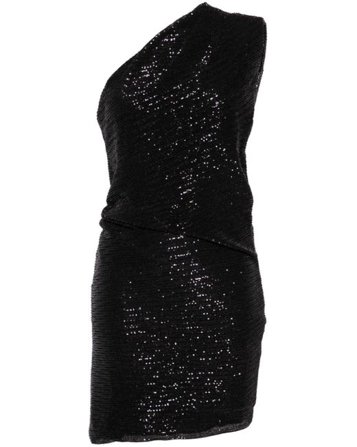 IRO Black Haidi One Shoulder Mini Dress