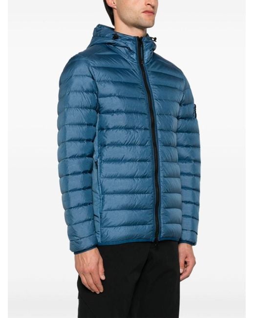 Stone Island Blue Jacket With Logo for men