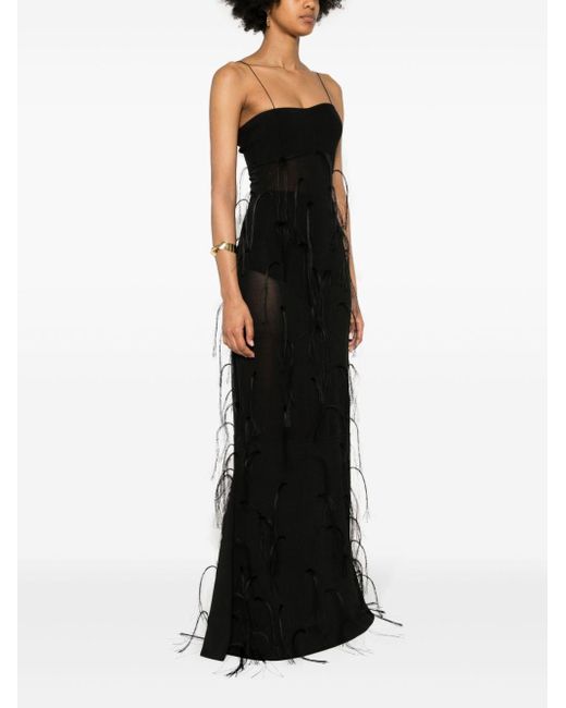 Jacquemus Black Mermaid Style Dress With Appliqués Clothing