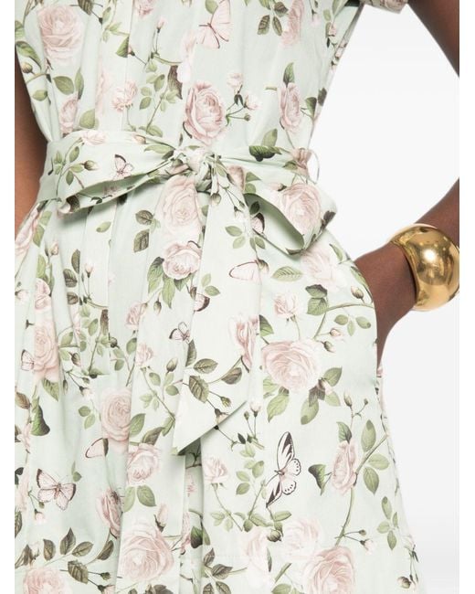 Alice + Olivia White Lucy Printed Playsuit