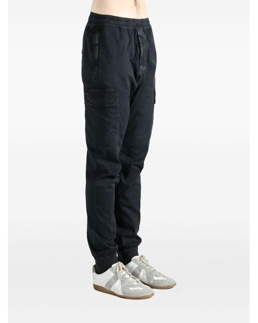 Stone Island Black Cotton Cargo Trousers for men