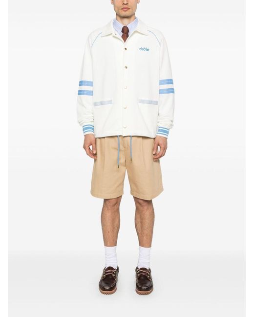 Drole de Monsieur White Polo Shirt With Logo for men