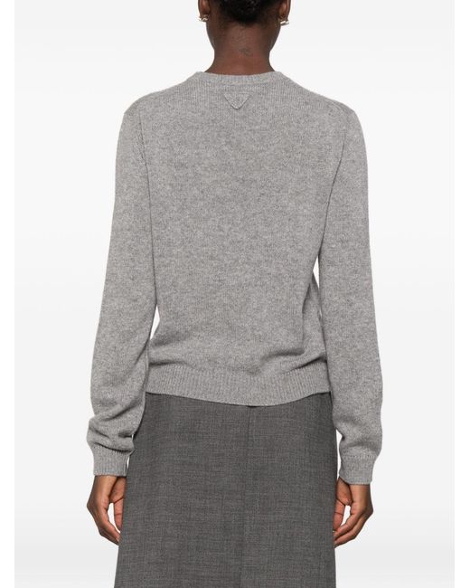 Prada Gray Cashmere Crewneck Sweater