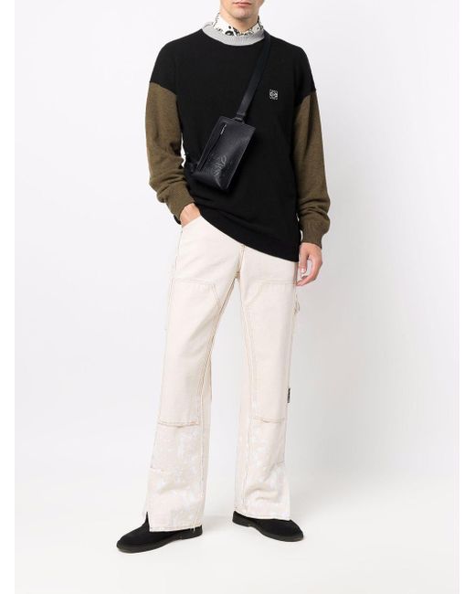Loewe Black Vertical T Pocket Leather Belt Bag for men