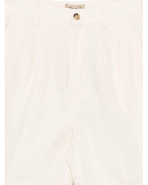 Woolrich White Linen Blend Shorts