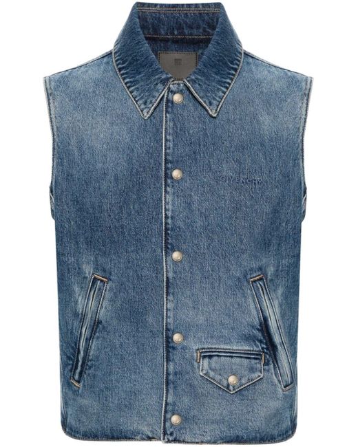 Givenchy Blue Cotton Vest for men