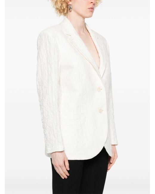 Harris Wharf London White Cotton Blend Blazer Jacket