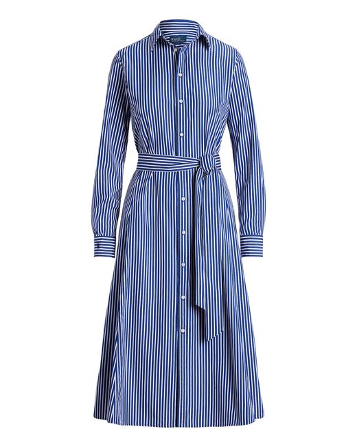 Polo Ralph Lauren Blue Striped Dress With Belt