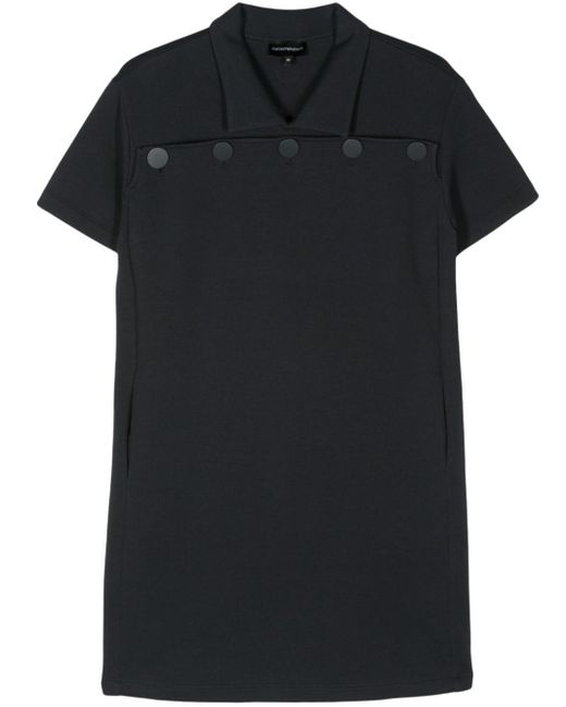 Emporio Armani Black Decorative-button Jersey Mini Dress