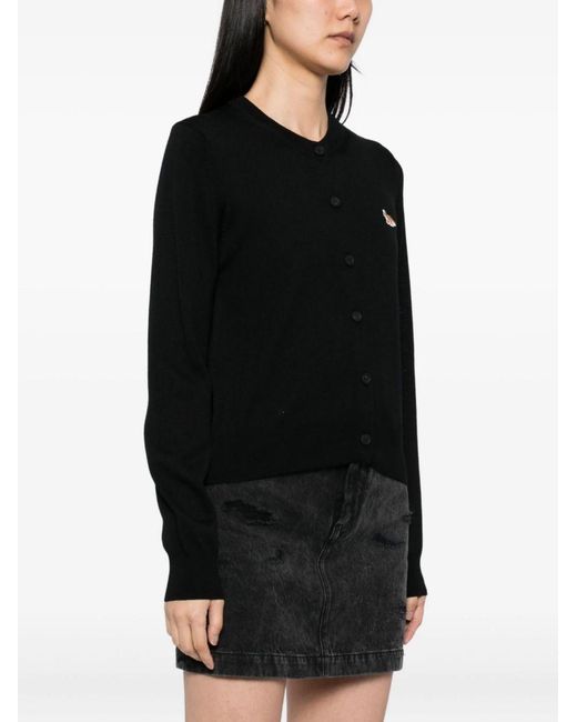 Maison Kitsuné Black Baby Fox Wool Cardigan
