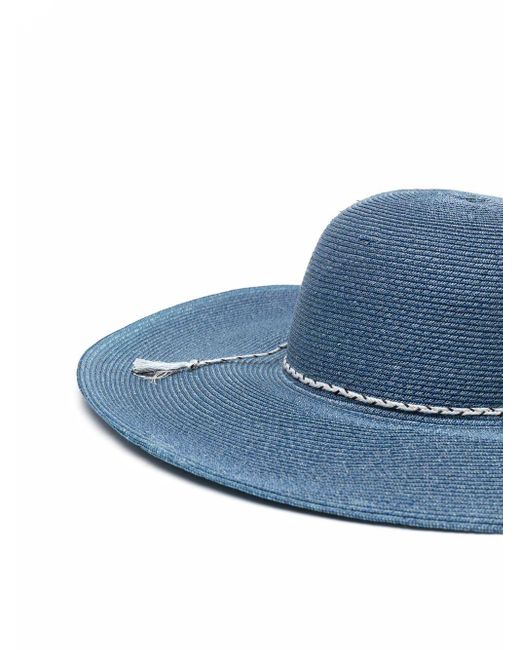 Maison Michel Blanche Straw Hat in Blue 
