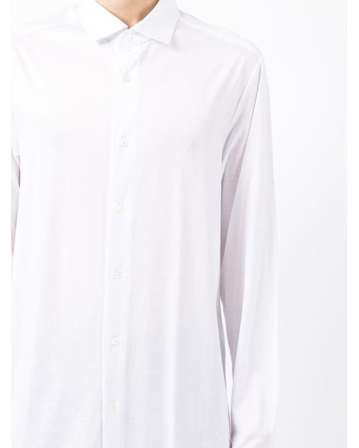 Emporio Armani White Jersey Long-sleeve Shirt for men