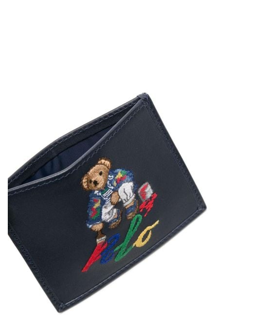 Polo Ralph Lauren Blue Logo-embroidered Leather Cardholder for men