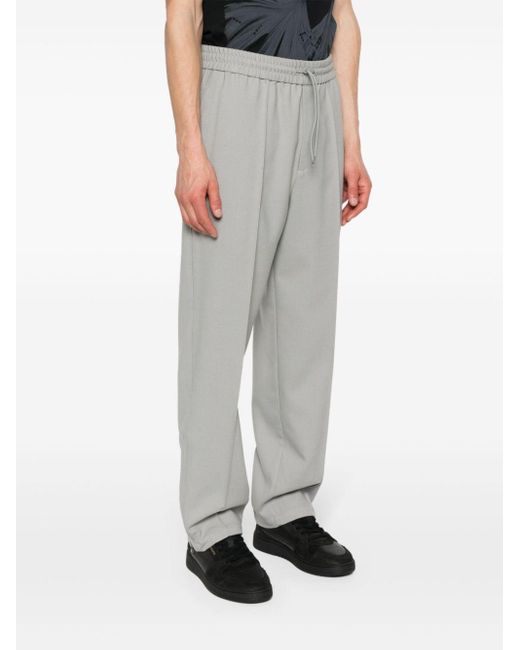 Emporio Armani Gray Wool Blend Trousers for men