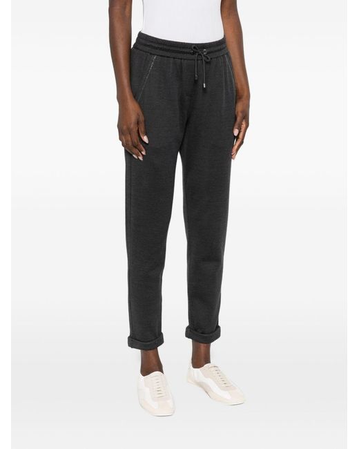 Brunello Cucinelli Gray Cotton And Silk Blend Trousers
