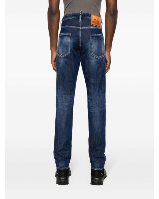 DSquared² Blue Cool Guy Distressed Skinny Jeans for men