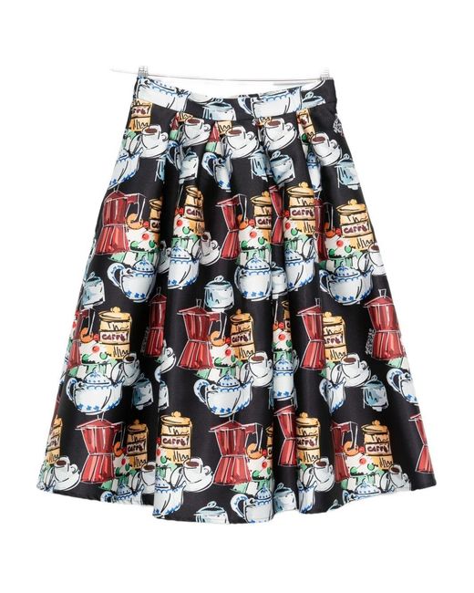 ALESSANDRO ENRIQUEZ Red Printed Midi Skirt