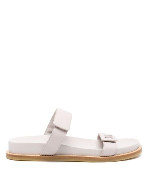 Emporio Armani White Leather Sandals
