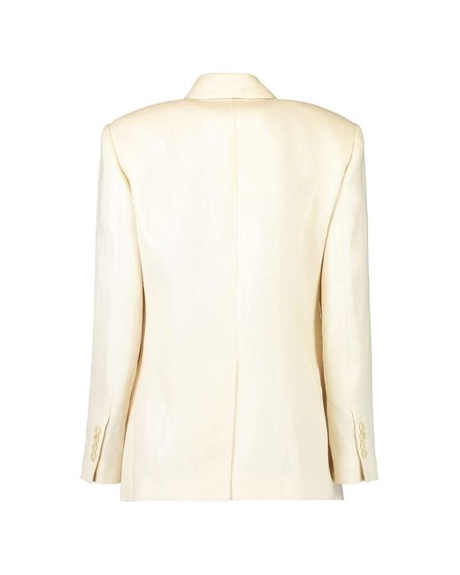 Brunello Cucinelli Natural Linen Double-Breasted Jacket