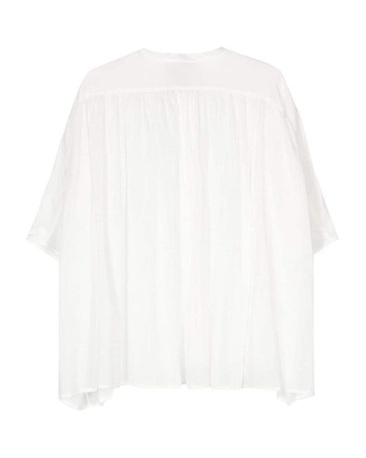 Semicouture White Pleat-detail Shirt