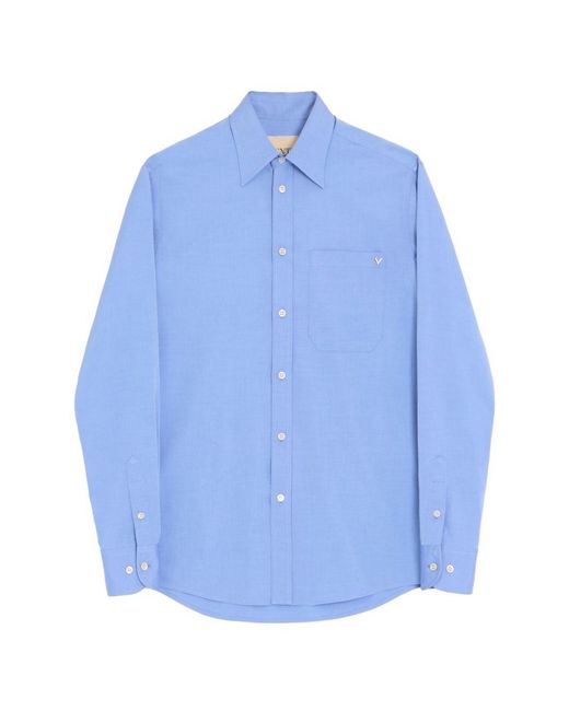 Valentino Blue Vgold Cotton Shirt for men
