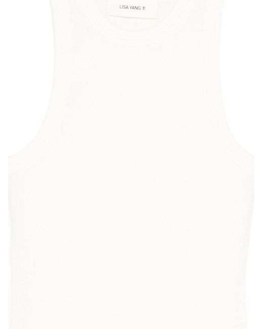 Lisa Yang White Amya Cotton And Cashmere Top