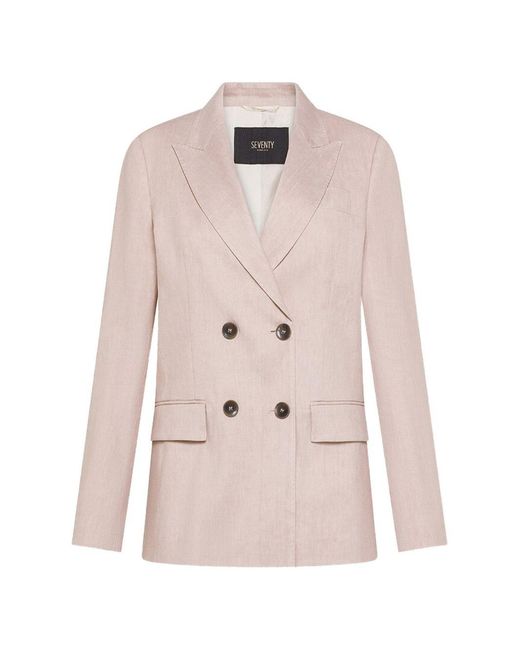 Seventy Natural Double-Breasted Blazer