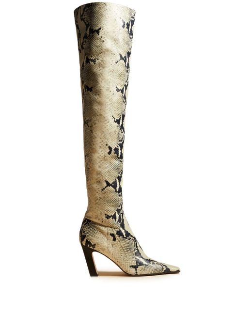 Khaite Yellow Marfa Snake-effect Leather Over-the-knee Boots