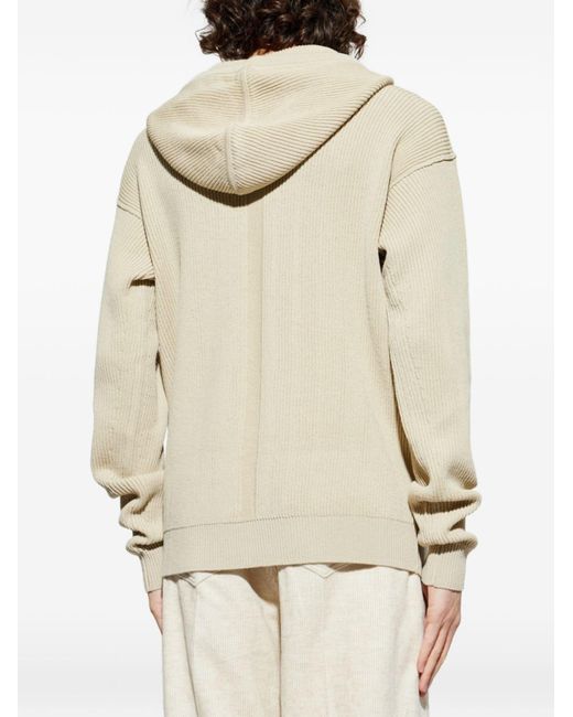 Rick Owens Natural Wool Zip-Up Sweatshirt for men