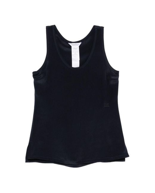 Max Mara Blue Silk Tank Top