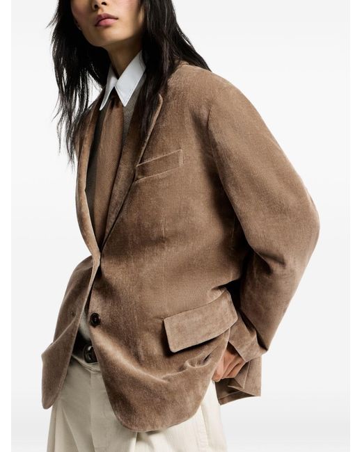 Brunello Cucinelli Brown Notched Lapel Blazer