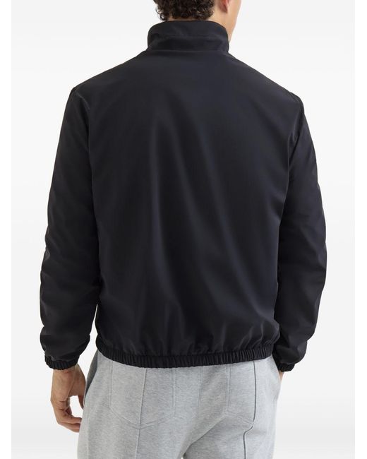 Brunello Cucinelli Blue Bonded-nylon Reversible Outerwear Jacket With Logo for men