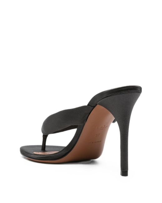 Alaïa Gray Leather Thong Sandals