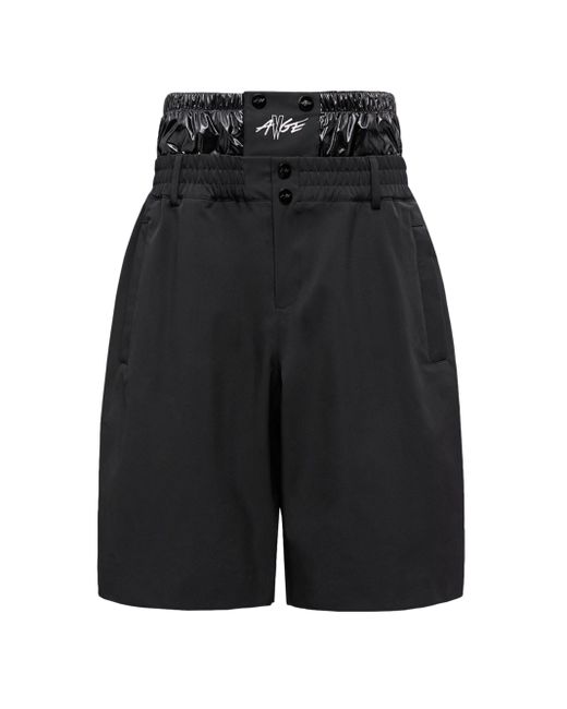 Moncler x A$AP ROCKY Black Hight Waist Shorts With Logo for men