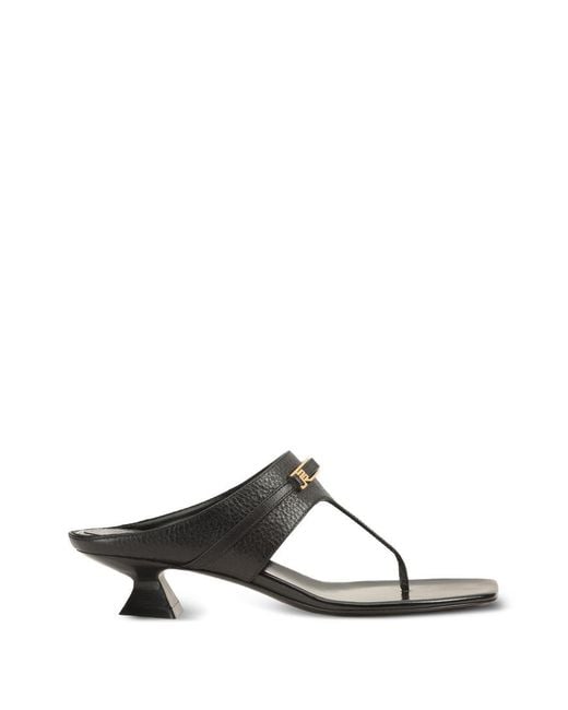 Sergio Rossi White Leather Thong Sandals