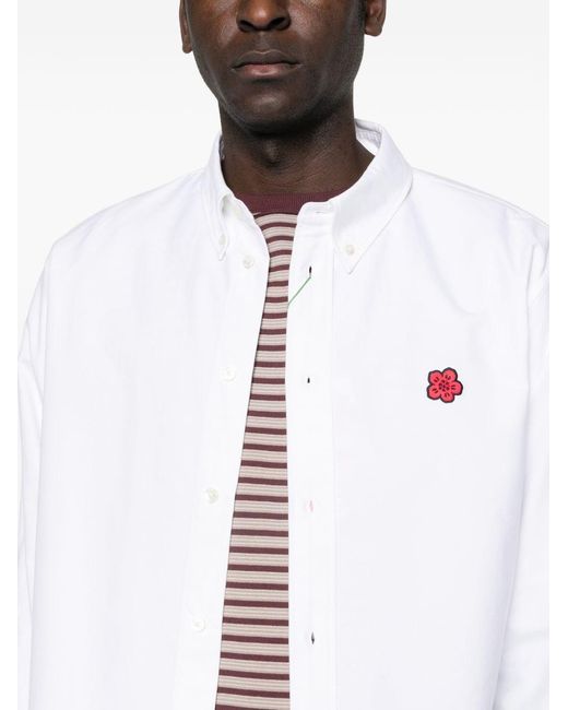 KENZO White Boke Flower Cotton Shirt for men