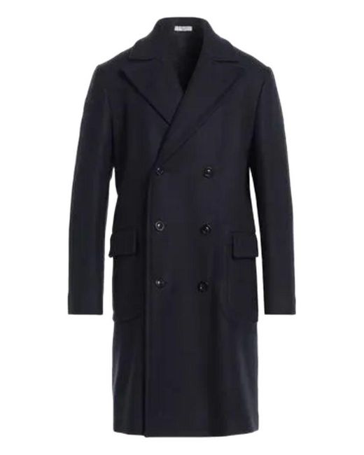 Boglioli Blue Wool Buttoned Coat for men