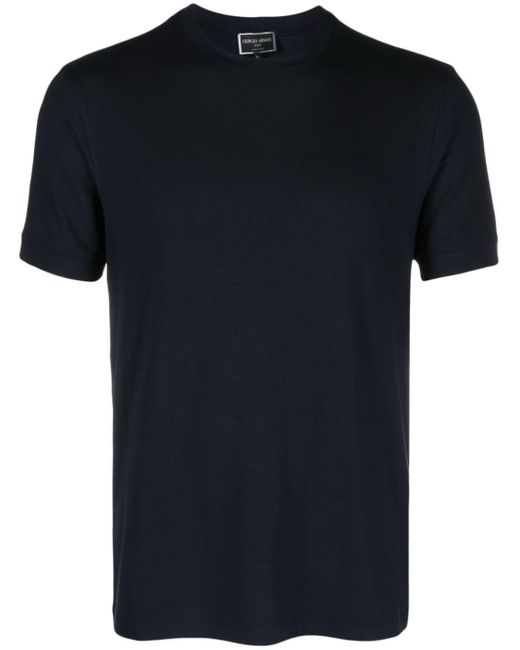 Giorgio Armani Black Crew-Neck Jersey T-Shirt for men