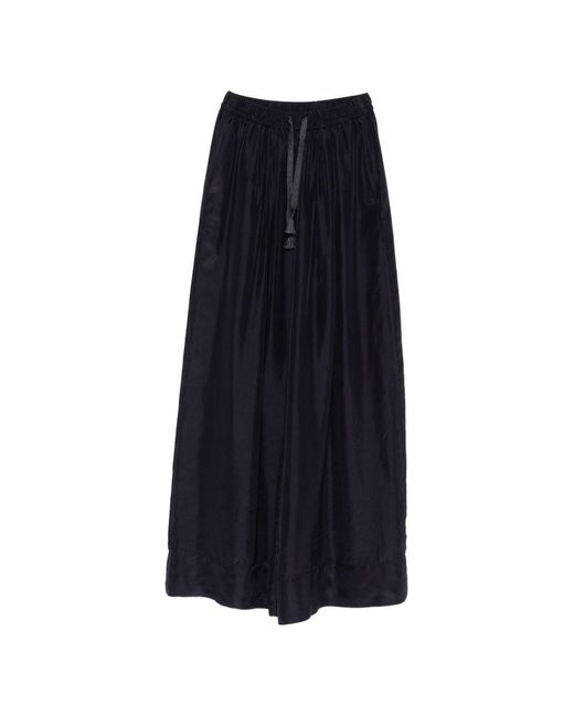 Forte_forte Blue Silk Drawstring Trousers