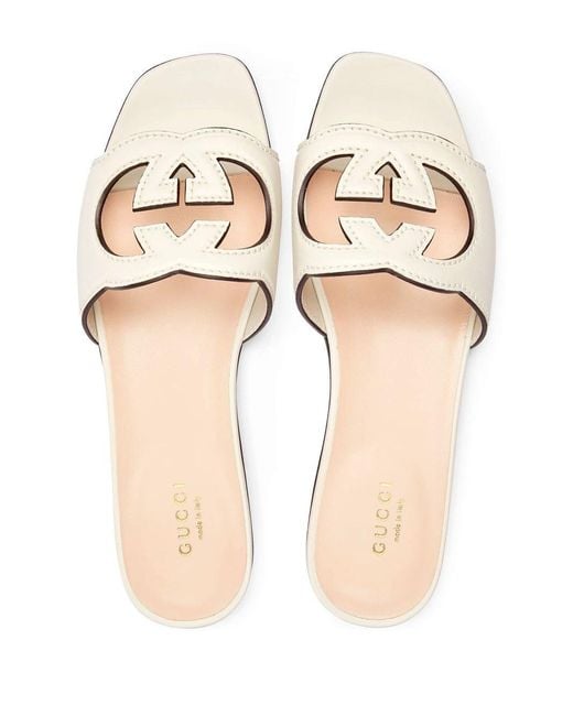 Gucci White Gg Sandals