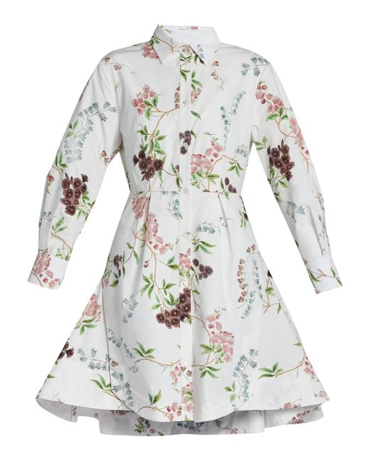 Erdem White Floral Print Mini Dress
