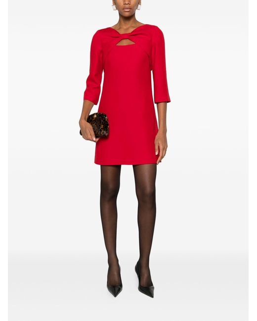 Valentino Red Wool And Silk Mini Dress