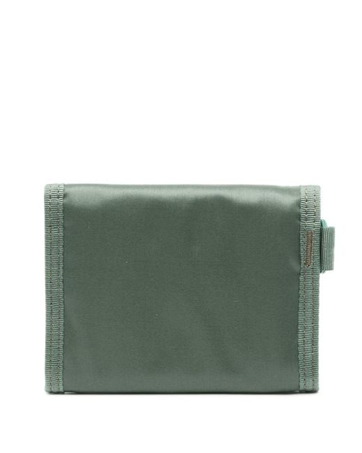 Porter-Yoshida and Co Green Logo-appliqué Tri-fold Wallet for men