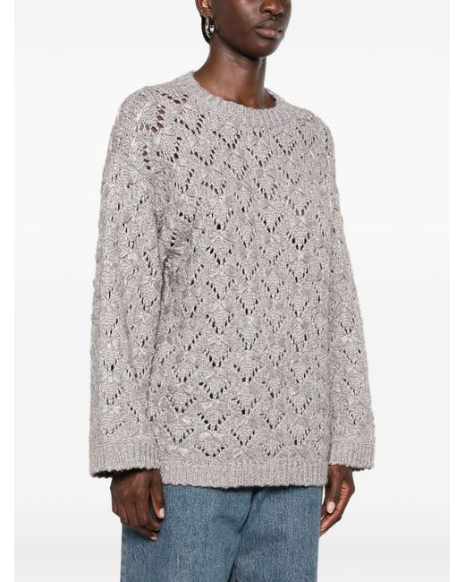 Fabiana Filippi White Wool Crewneck Sweater