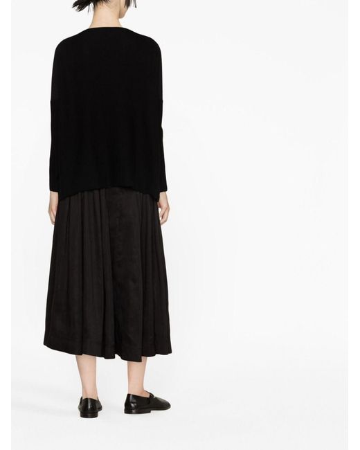 Daniela Gregis Black Cotton Boat-Neck Sweater