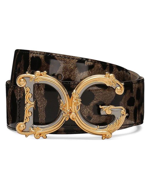 Dolce & Gabbana Black Dg Barocco Leather Belt