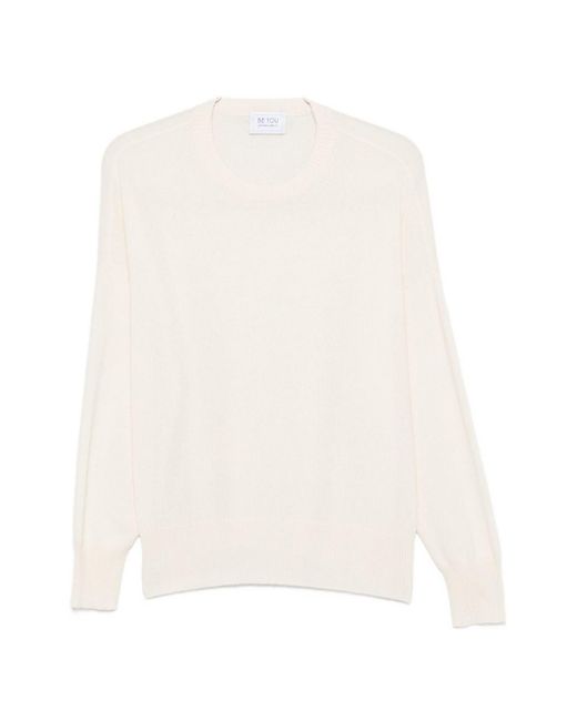Be You White Cashmere Crewneck Sweater